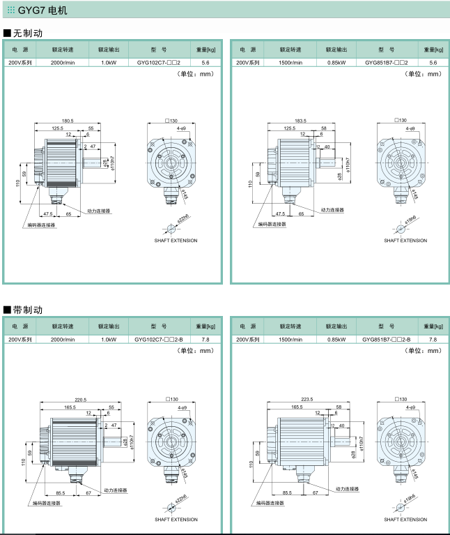 富士伺服ALPHA5 Smart伺服電機(jī)尺寸